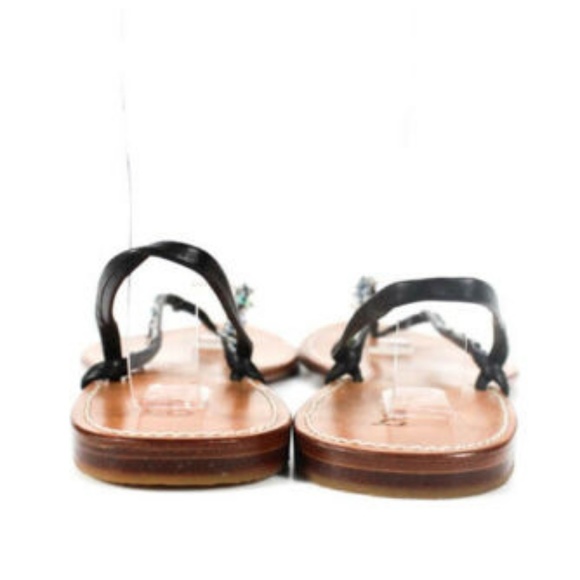 BOEM PLAGE BLACK LEATHER BEADED SANDALS Sz 35 - Picture 3 of 6